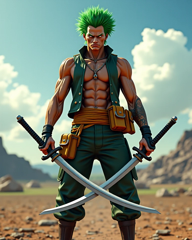 Zoro (One Piece) Front, 3D --auto --s2