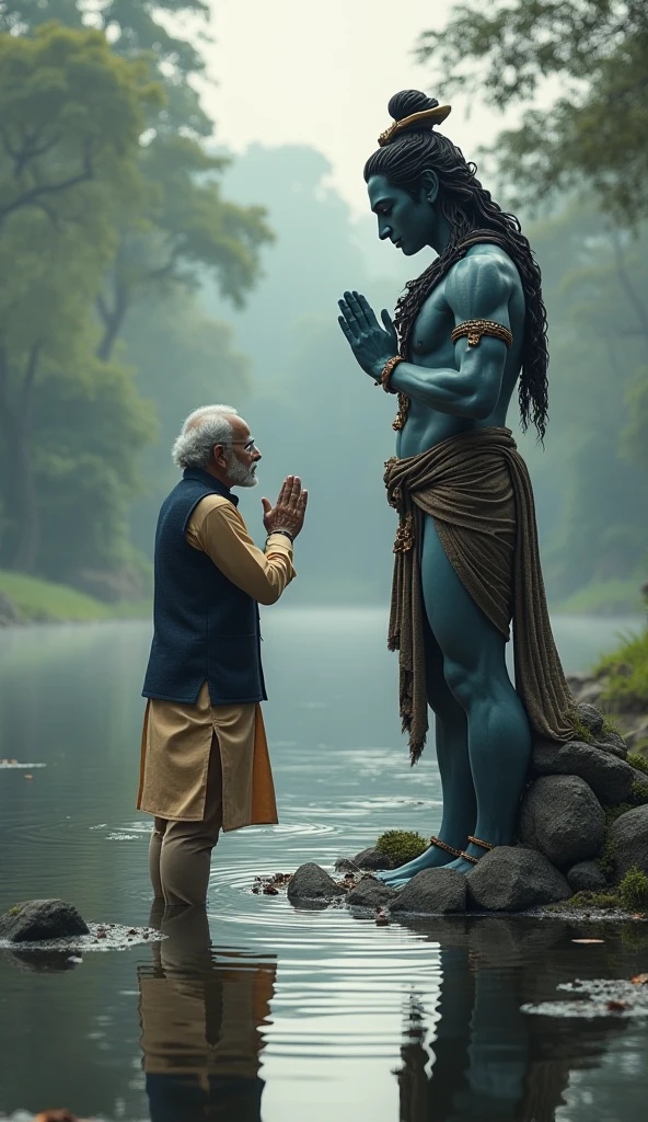 Narendra modi with lord Shiva in moon