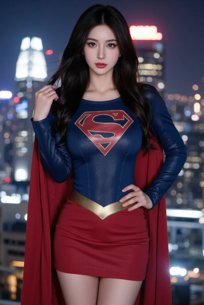 Woman body set big breasts, Supergirl costume dress