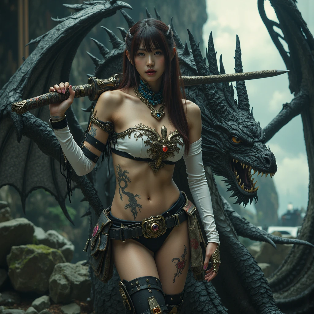 Professional , masterpiece、top-quality、photos realistic , depth of fields 、(Gemstone Blue Metal Body:1.2),(Matte Blue Black、()、gold patterns、Wind-effect、Light Effects、Wind-effect、(Micro Bikini Armor)、(cleavage of the breast)、Dragon Gold Weapon(Dragon Metal Body:1.4),Gorgeous gold weapons ,(Particles of light)、 ,Fight legions of soldiers in skeleton armor ,(demonic wings)、Mystical expression、16-year-old beautiful girl、(( Dragon's dense and gorgeous sword)) , Ultimate Beauty 、((Blue hair))、(Castle background)、Fight dragons、Fight with weapons、((Gangle's forest background))、Beautiful Caucasian beauty、(1a person)、dynamic ungle,(((Details of the two demon horns on the head)))、Smaller head、A smile、Castle background、Thin and beautiful female hands、cleavage of the breast、Soldier in iron armor on background、Mystical expression、Light Effects、Wind-effect、magic circles、With the legendary magic wand、(demonic wings)、(Blue hair)、(1 persons)、Battle Look、Anatomically correct body、Toostock、Toostock、knee、Fight soldiers in skeleton armor ,