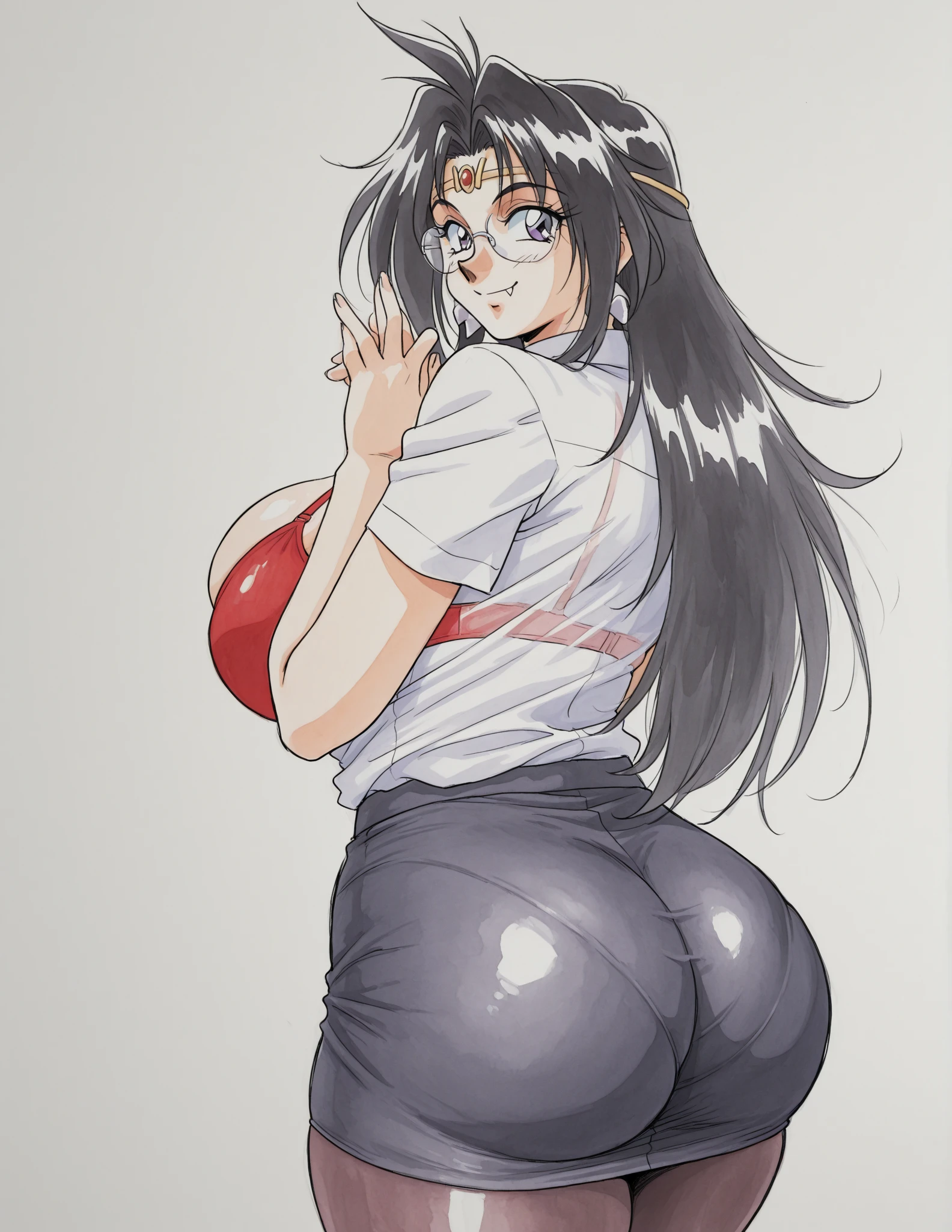 Koyomi Mizuhara, Brunette hair, long hair, glasses, medium breasts, medium ass, volleyball tight shirt, tight high cut underwear , socks, sneakers, smirking, front close up, volleyball court, bending her legs, nsfw, rule 34, ecchi, lewd, only fans, adult content, lewd face, before the game, hand on her hips/ass, moaning, hentai, pov, sexy luscious lips, full body picture, NSFW,