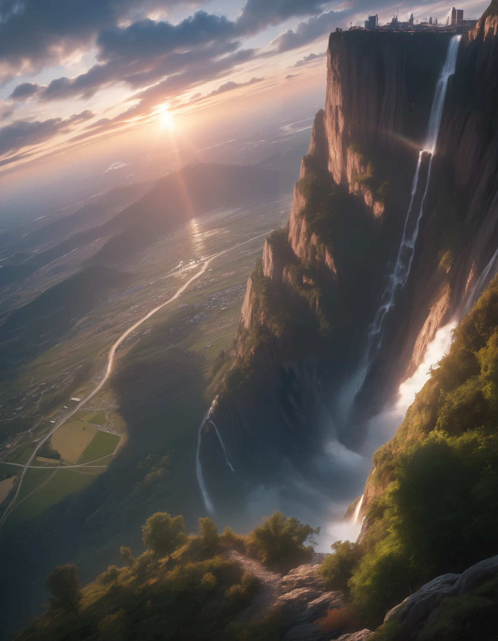 (Best Quality),(masterpiece:1.2),(very well detailed:1.2), Ultra High Resolution ,RAW color photos,8k, Expansive Landscape Photos ,Spectacular landscapes,realistic pictures,Detailed photos,written boundary depth,sharp concentration, in the cloud,(Niagara Falls is two-tiered),Asahi, beautiful color,written boundary depth,Wide Light,Low Contrast,backlight,sharp concentration,Vivid Colors,Scenery seen from above,