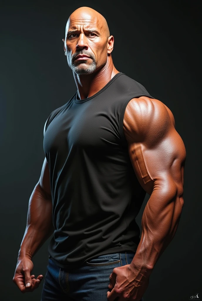 Dwayne Johnson sin camisa