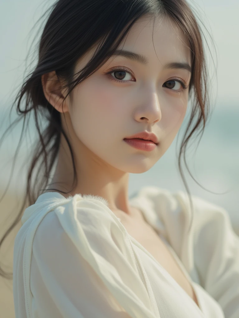 (masterpiece), (best quality), (ultra detailed),(disheveled hair),(illustration), (1girl), (Fashionable clothing), standing, Fashion model, looking at viewer, (interview), (simple background),beautiful detailed eyes, delicate beautiful face, Floating,(high saturation),(colorful splashes),colorful bubble,(shining), focus on face, ponytail, kamisato ayaka, light blue hair, bangs, hair ring, floating flowers, floating hairs, (shining), best lighting, best shadow,
