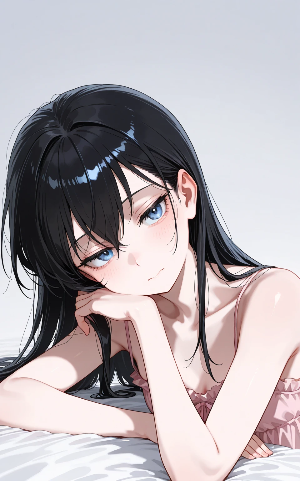 Gal、bathing、whole body、Serious expression、Black Hair、Around 25 years old、Anime style illustrations