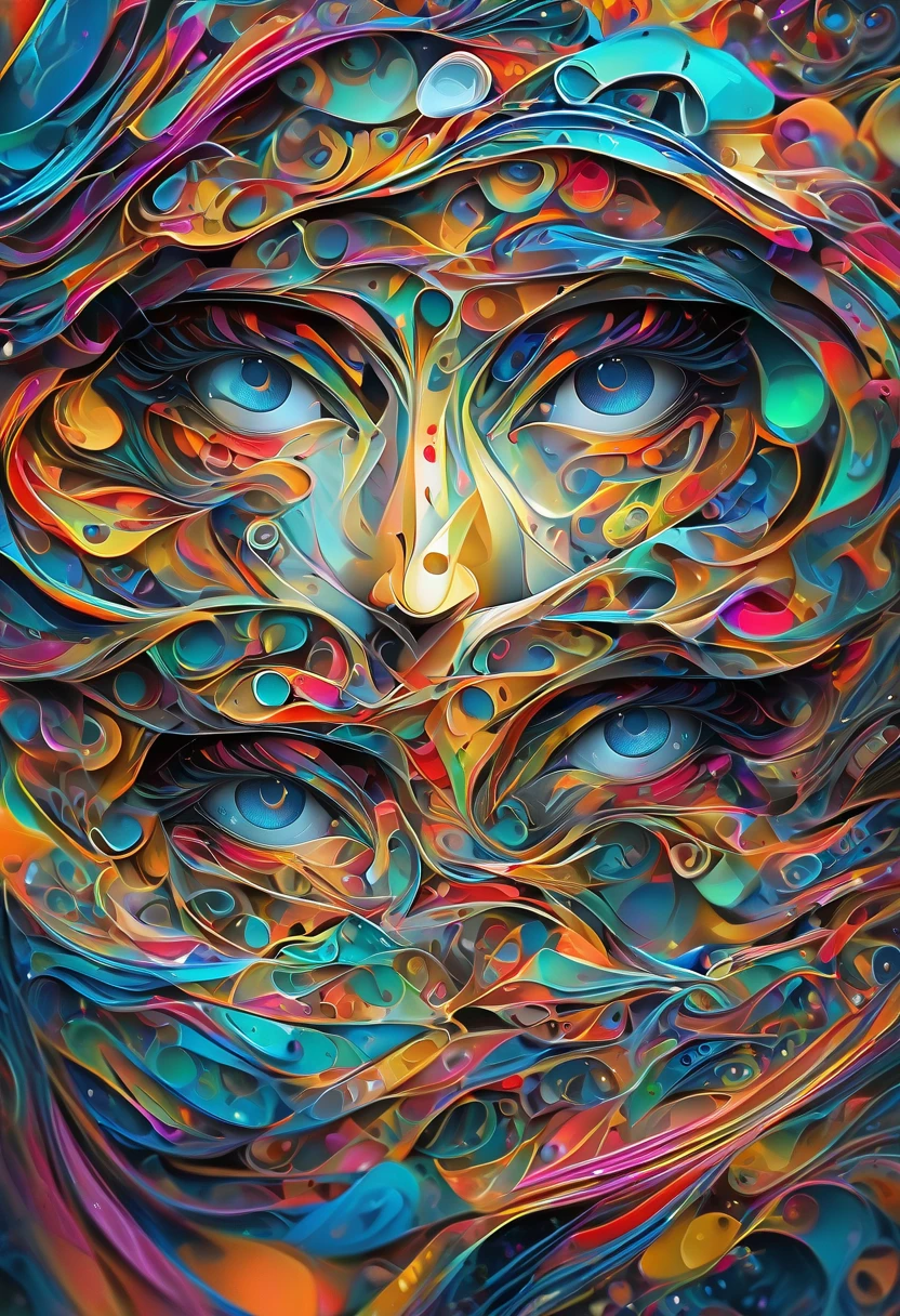 abstract style , Color, linear ultra high resolution, eat, 8k, rich texture details , highly detailed, detailed eyes, detailed background, dramatic angle, . Not representative , Colorn und Formen, expression of feelings imaginative, highly detailed