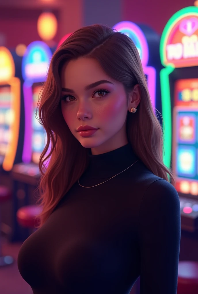 The back of a pale woman with long curly brown hair, Griffindo Witches, freckle, choker necklace (Hogwarts robes:1.1) (massive breasts:1.2), (holding a wand:1.1) (black eyeshadows), (Evening city neon in the background), (That hand was on her, (character design:greg rutkovsky、ilya kuvshinov and artgerm:0.5), (Laugh happily), (Focus on the eyes), Key light, (Natural light), Soft focus, Harry Potter photography, (Visible pores:0.3) (highdetailskin:0.9), 4K high quality,
(full body:1.2),