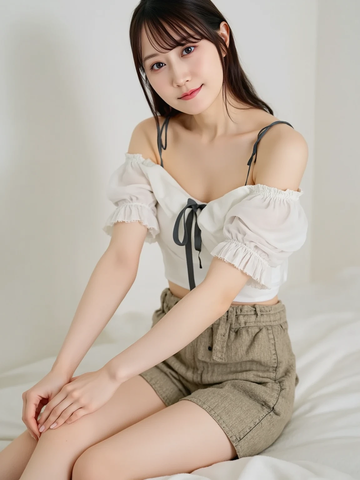 (8K、RAW Photos、Highest quality、masterpiece:1.2)、(Highest quality、Realistic)、1 Girl、((ribbon、Sweater Moon Costume、See-through、Frills、Big Breasts、Breast enlargement、smile、pink、and black、Lace cloak、mini skirt、Thin legs、whole body、boots、garden、View from the front、Looking into the camera、Idol Costume、Stand with hands on hips))、cute