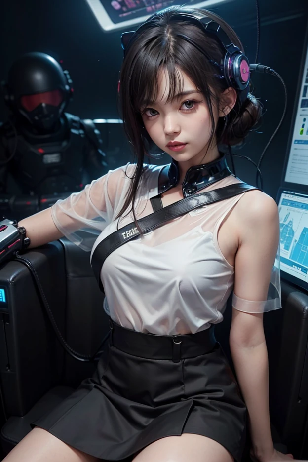 (((((7 avatar shot)))), Silver Wolf, masterpiece, best quality, Super detailed, Extremely detailed 16k CG wallpaper, pretty face, (Silver Wolf in Esports Room), (Perfect and graceful curvy figure), sitting position, Rainbow Color Jewel Eyes, Wearing a resin holographic sports bra, Drapey cropped top, mini pleated skirt, bell collar, logo, impotence, rim light, concert, neon lights, vocal, bell collar, Esports Headset, , Esports Room, play games, White interior through red skin, Holographic projection, Flat sphere, Graffiti logo, Very detailed tattoos_,
Creation information beautiful breasts、huge breasts:1.4,plump breasts