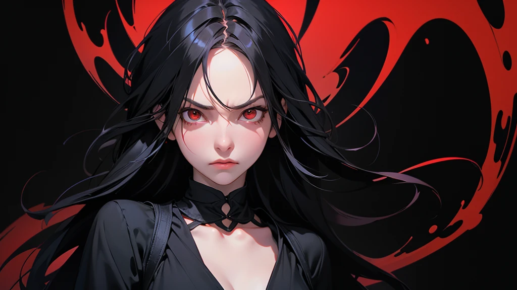 aesthetic, beautiful color, (amazing quality:1.5), drow woman, red eyes, mouth open, mouth wide open.