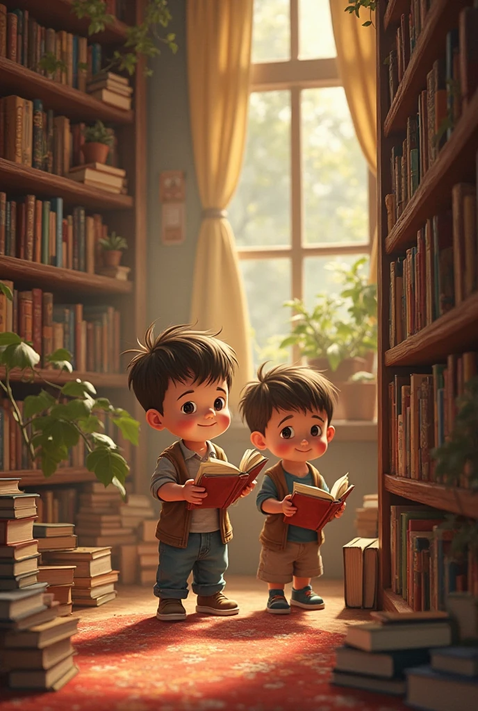 A boy reading books,/ has no freedom,/ other kids playing,/ stock in a room with a pile of books