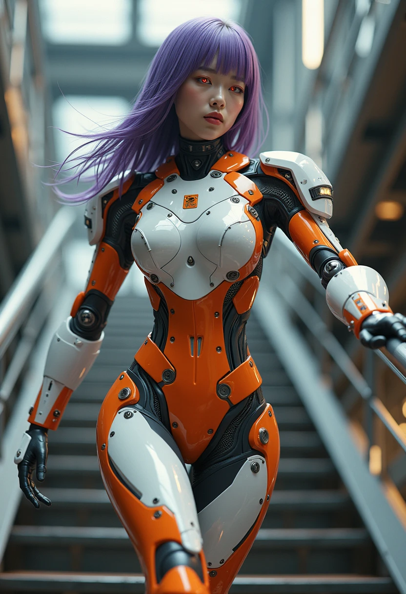 Hyperrealistic full-body portrait of a Korean female android with ...