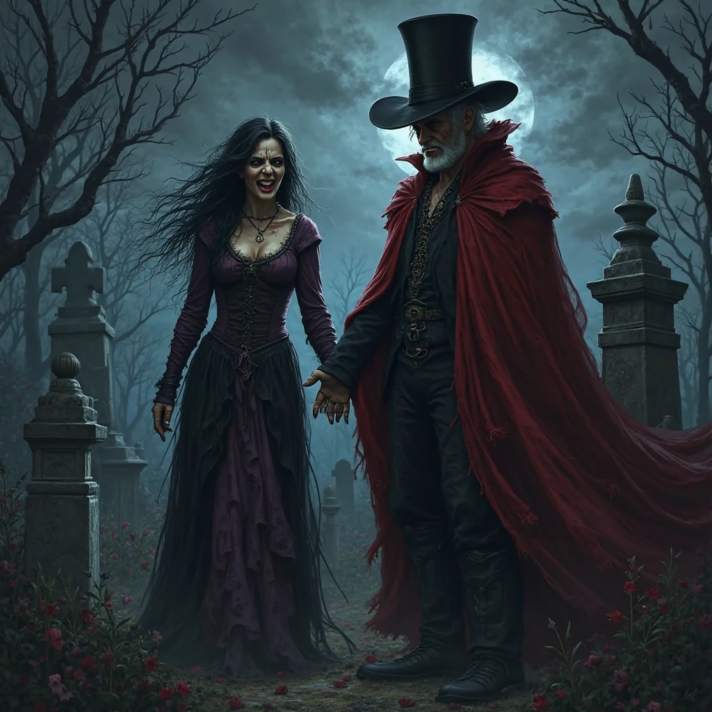 A couple is attending a Halloween party at a haunted mansion. They are wearing matching costumes of a vampire and a witch, and they have fake blood and makeup on their faces. They are dancing and mingling with other guests, who are also wearing various costumes. The mansion is spooky and mysterious, and there are some hidden traps and surprises. The scene is thrilling and romantic
<lora:GoodHands-beta2:0.75>