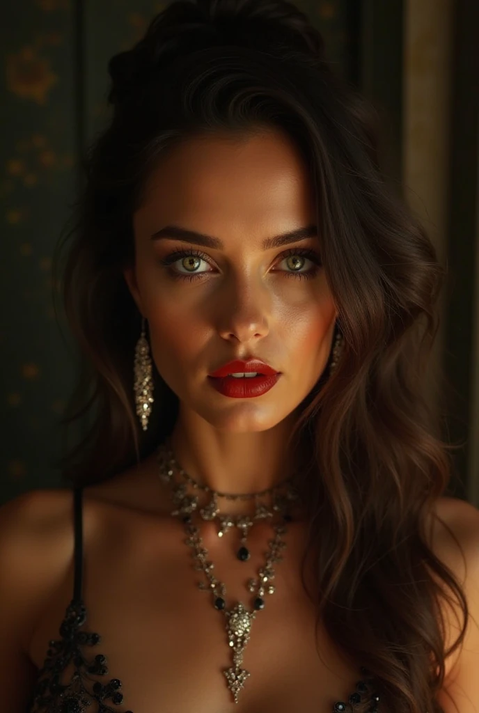 (Please open your mouth wide:1.9), (Semen-covered .:1.8), (Frightened expression:1.5), (A look of contempt:1.5), Luxury hotel interior, Browsing Caution, masterpiece, Highest quality, Accurate, 超High resolution, retina, Very detailed, Awards, High resolution, Anatomically correct, (Realistic:1.4), RAW Photos, (Soft Saturation:1.3), (Fair skin:1.2), 8k, 1 person, Mature adult woman, Beautiful evil, Evil and nasty sexy women, (Perfectly beautiful woman, A perfectly beautiful face, Perfectly beautiful eyes, perfectly beautiful nose, perfectly beautiful nose孔, perfectly beautiful lips), (Chestnut-colored hair tied on top of the head), (Compensate:1.3), (Eye Reflexes:1.3, Solid Circle Eye, Ring-shaped eyes, Sparkling eyes:1.2, Long eyelashes:0.7, Amber Eyes), (Crystal Earrings, Shiny gold necklace), (Captivating smile:1.4, Cruel smile:1.4), (dark red lips:1.3, Glossy Lips:1.5,Lip reflection:1.5), (clavicle, Cleavage, Huge saggy breasts, Silk dress:1.5), (naked:1.3), Looking at the audience, POV, Bukkake