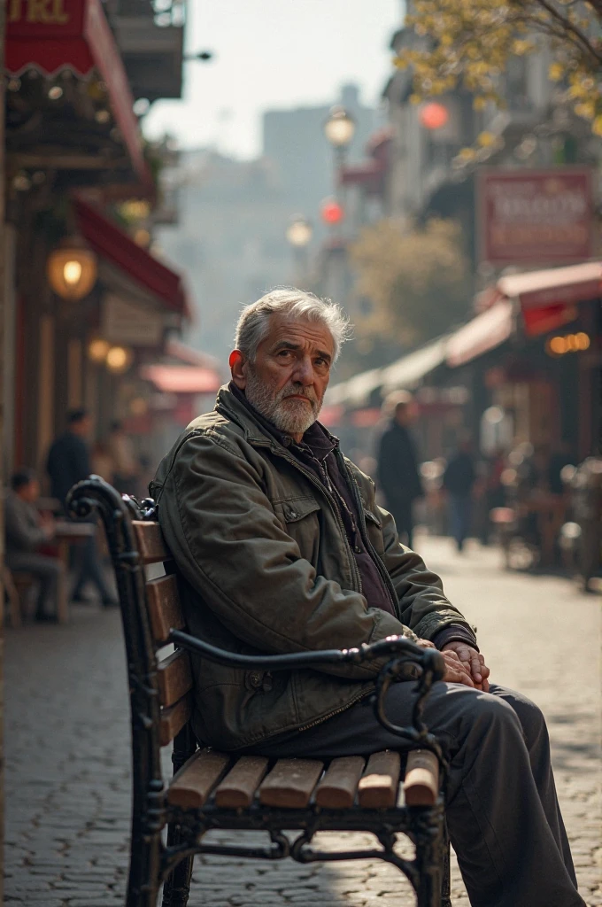 Man sitting on the bench in Kadıköy