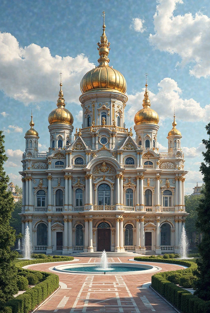 Create a very big headquarters with Russia architecture.The words NGCEH exposed the compound has a driveway grass and flowers neatly organized no trees I can't see the words NGCEH on the concrete of the building I want to see the words I want the words no trees I can't see the words and I want a bigger compound 