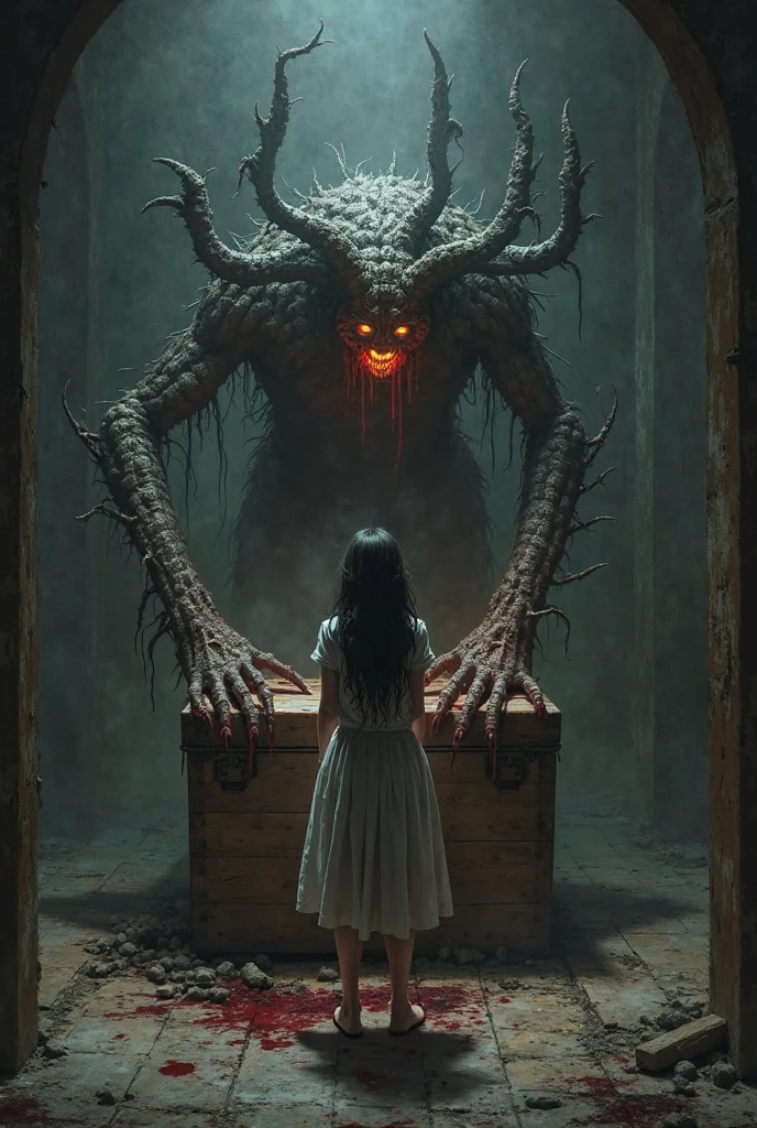 <lora:ElectronStyleXL_v2:1.0>El3ctr0nStyle,  an epic scene of a nightmare with a monster scaring a girl in her room, night with stars, surrounded by bacteria and viruses, cosmic art, colorful, glowing background, masterpiece, ultra detailed, chaos, symmetric