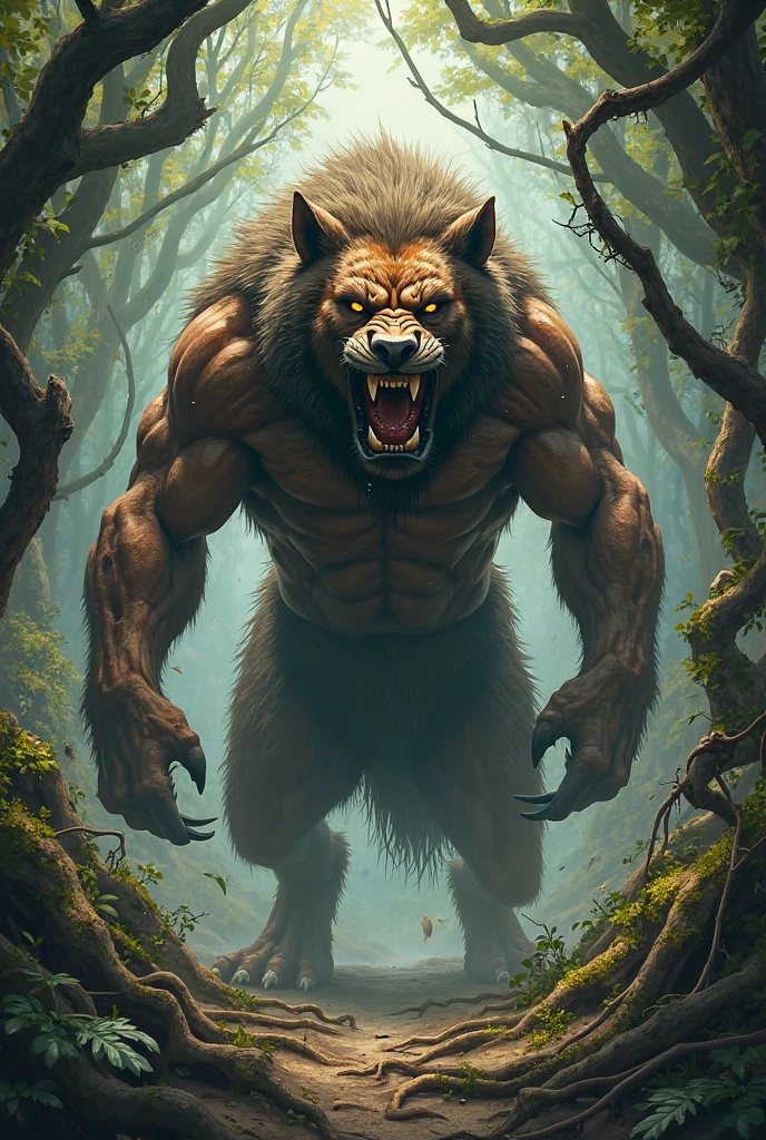 Wolf half gorilla half tiger half lion 