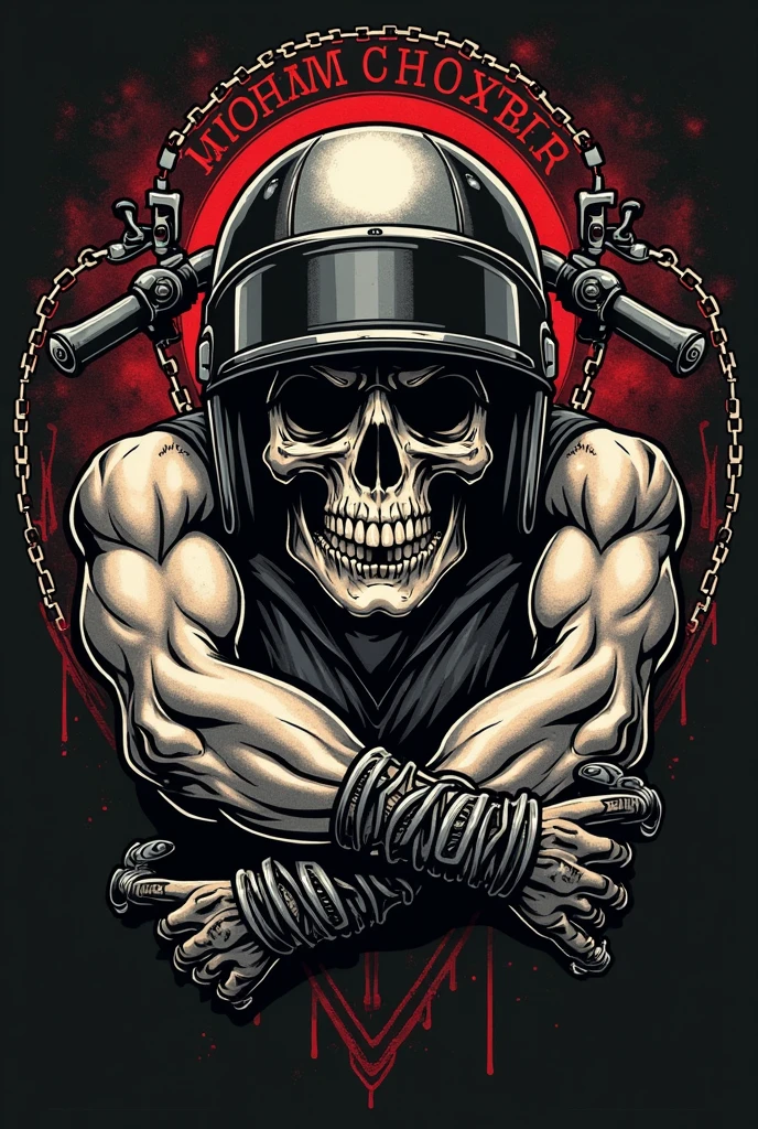 skull t-shirt design, text logo: NO FEAR, flat colors, black background, 