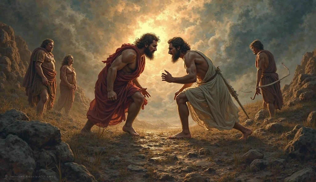 odysseus and the cyclops holding hands
