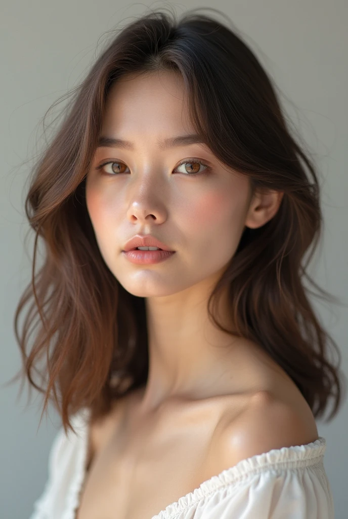 Highest quality, Realistic, Perfect Human Anatomy, Very detailed, Very delicate and beautiful, RAW Photos, Professional Lighting, Illumination, Depth of written boundary, Single focus, whole body, Skinny Japanese woman, 30-year-old woman, Brown Hair, Small Head, Beautiful Eyes, True Face, Realistic skin, Detailed eyes, (Fashionable hairstyles: 1.3),