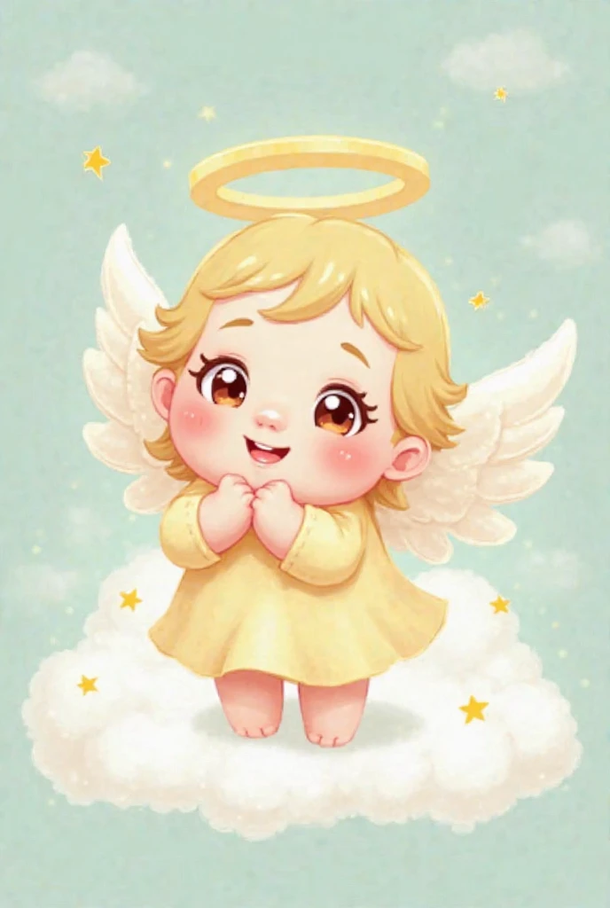 angel&#39;s blessing､bright background、heart mark、kindness､laughter、kind､baby angel