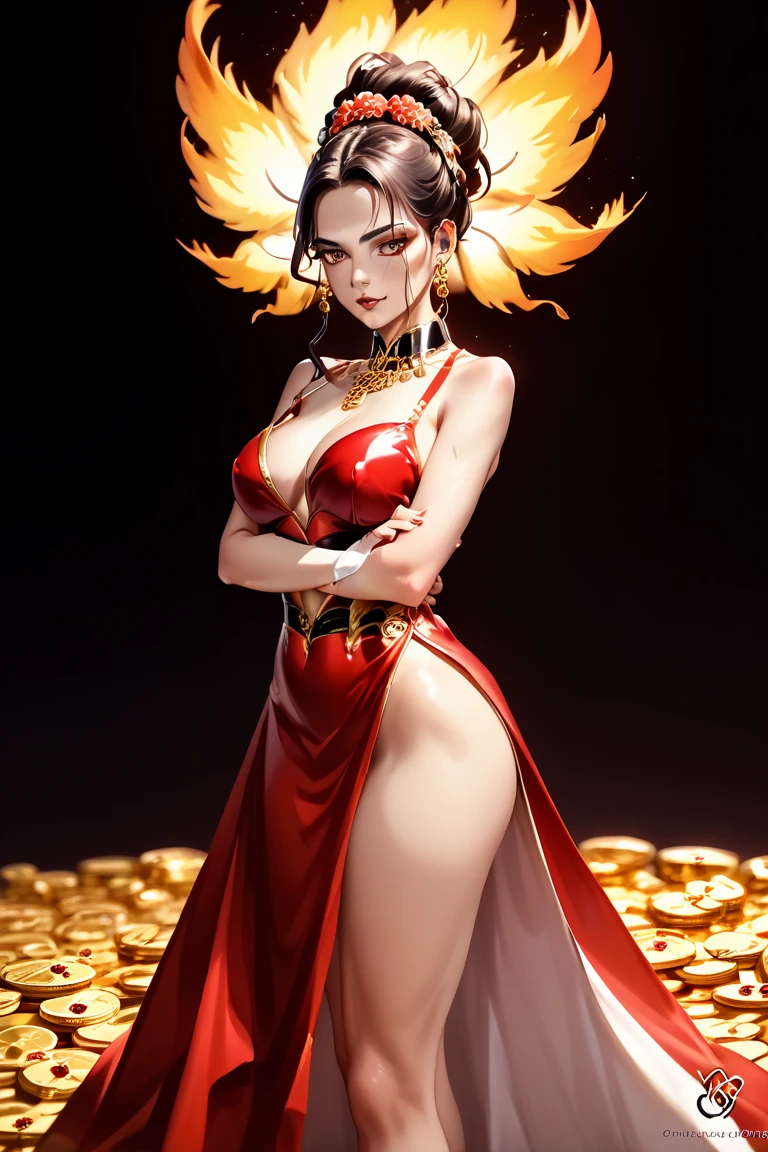 high resolucion, Masterpiece, Best Quality, ((Hasselblad photo)), Sharp focus, (Cinematic lighting), Soft lighting, Dynamic Angle, girls, Mature Indonesian woman, (Wearing a Indonesia dance dress:1.2), carnival, Indonesia dress, fine detailed skin, Very long wavy black hair, Highly detailed hair, high heels,large full breasts,bare chest,a narrow waist,bare ass,big size ass,bare belly,sparkly skin,exotic, sexy, intriciate detail, ((Cinematic light)),((batik)), , Indonesia, carnival, Colors, 8K