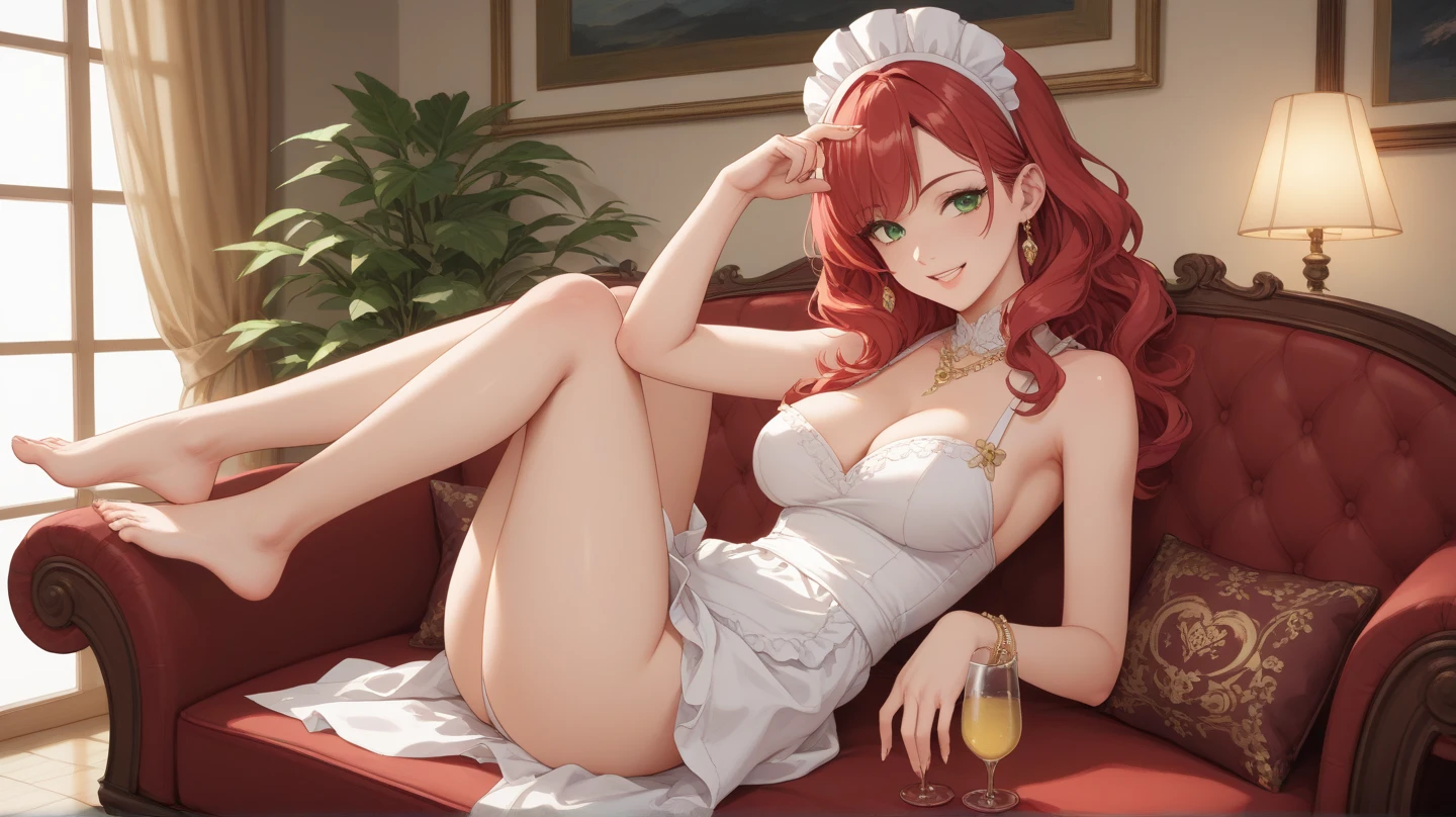 maid pelirroja en bikini