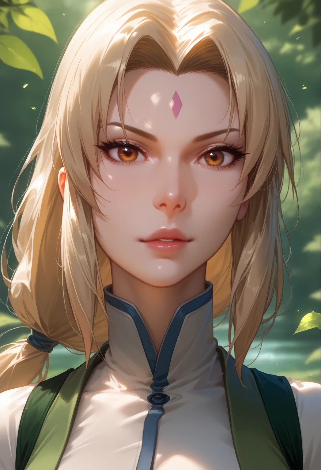 a woman with blonde hair and blue eyes in a green dress, tsunade from naruto, haruno sakura, sakura haruno, from naruto, rin, sakura haruno in slug sage mode, kunoichi, annie leonhart, looking like annie leonhart, female anime character, itatchi uchiha, naruto, rei hiroe, inspired by Maki Haku