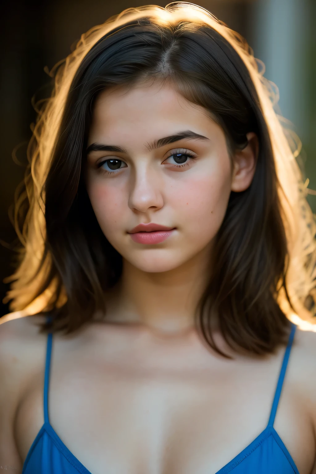 ((best quality)), ((Meisterwerk)), (Detailliert), Perfektes Gesicht(best quality)), ((Meisterwerk)), (Detailliert), Perfektes Gesicht,stunning realistic, photorealistic, photorealism, 1 beautiful spain girl,small nose,,Brown long hair,light curly hair,beautiful grey and hazel eyes,light sixpack