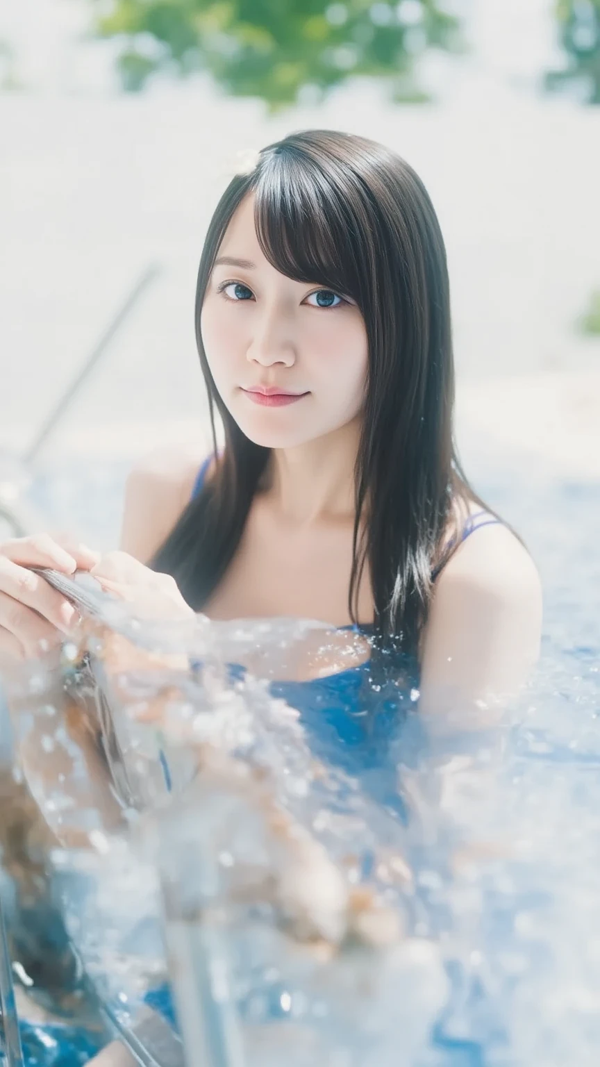 Washing one&#39;s whole body in the bath。See-through micro bikini、Full body full of foam、String micro bikini、Big Breasts