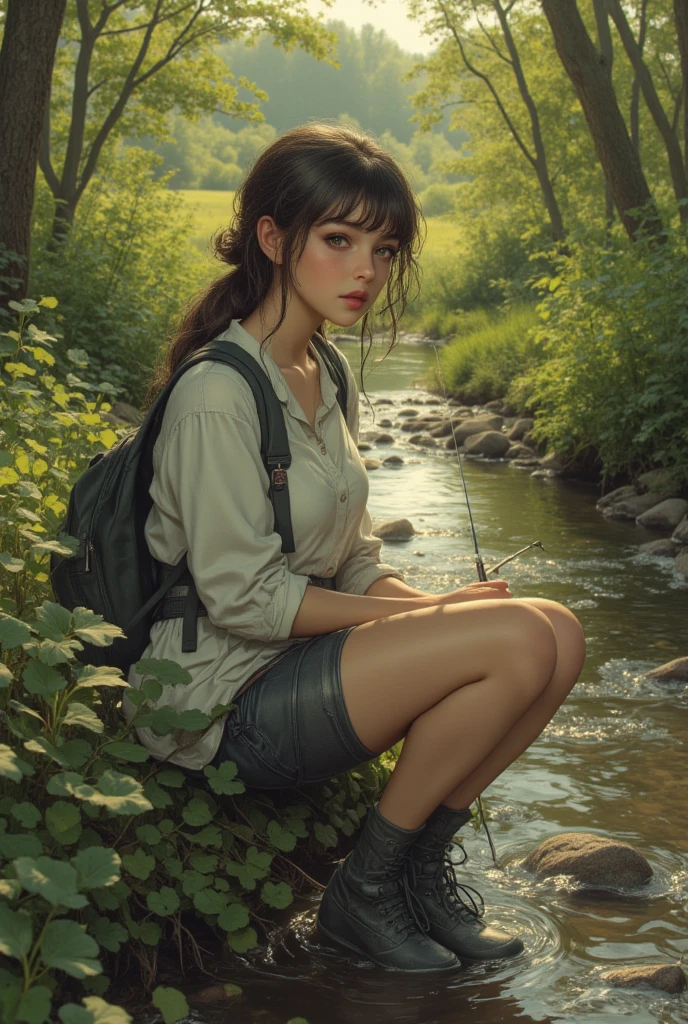 Sandals beautiful secretary trapped in swamp, mud between her toes