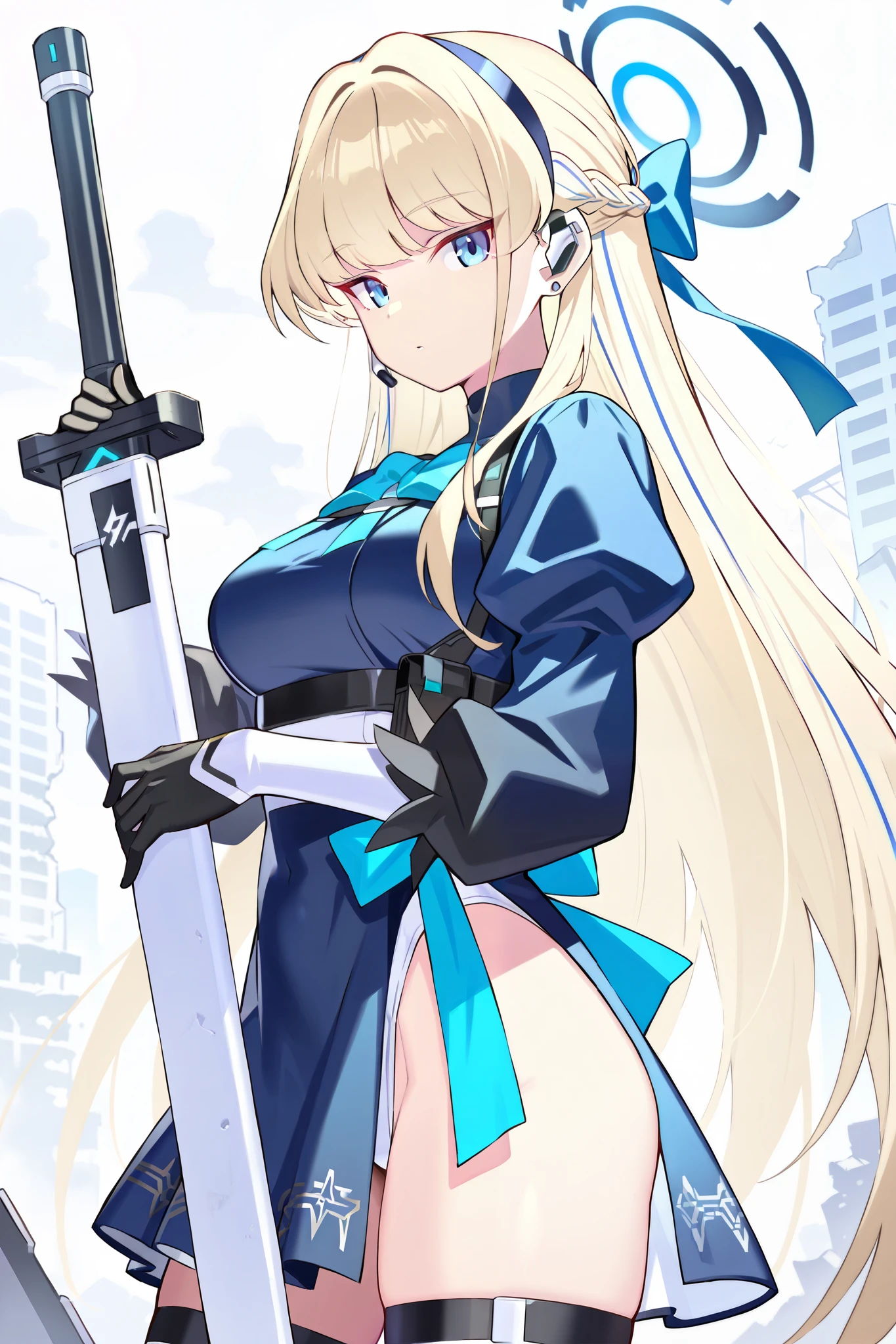 score 9, score 8 up, score 7 up, ultra-detailed, (best quality, masterpiece, ultra detailed, ultra high res, absurdres, high-resolution, highest quality, very aesthetic, textile shading), source anime, (detailed eyes), (detailed face), , , (takamine nadare), ((toki /(blue archive/))), (2b /(nier/:automata/) /(cosplay/)), ruins,