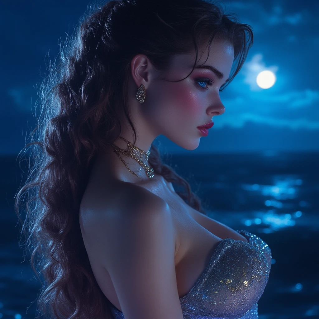 (8k, highest quality, masterpiece, final fantasy style: 1.2), (unRealistic, photoRealistic: 1.37), Dreamy landscape, Fantasy, Unsurreal landscapes, Super detailed, Flying Castle, Floating Island in the Sky, Seven-colored swirl of light, Intense lightning, milky way, Complex Light, Colored light, Large Lake, Starry sky reflected on the lake surface, Countless shining stars, Meteors, Reflections , (A pillar of light emanated from the ground:1,2), roses and orchids gardens , sunset, pink clouds, waterfall in the sky, realistic style, Hyperrealism drawing, a flying pirate spaceship floating at the clouds level, burning skyscrapers, cyborgs, timeless realms, stunning princess and her 2 beautiful servants , floating hair, pink lipstick, cute, naked shoulders , circlet, sideless, backlealluring stylized by Jeremy Mann, Rule of Thirds, shots from different angles of beautiful 20 years old Female fairy, stunningly beautiful and cute,, Wide view, Fearful, natural Colors, hot but scary, womanly, beautiful mesmerizing face and nose, pink lipstick, blue eyes, Gothic style red transparent short gown, expensive accessories, beautiful legs, naughty unique poses, masterpiece, beautiful mesmerizing symmetrical blue eyes, naughty cute smile, fit body,, realistic, hyperrealism, lifelike photography, long brunette hair, smiling,bright light on face ,frontlighting, gown,golden necklaces,golden brochures, beautiful dark blue eyes ,professional makeup, pink lipstick,, realistic, , beautiful mesmerizing faces reflecting from the dark horizon, nebulas and stars at the horizon, dark blue beautiful symmetric eyes ,perfect eyes,extremely detailed face, lifelike photography, ultra high detailed,naughty smile ,high quality ,alluring beauty full body shot, gorgeous Russian girl, awesome action photos, realistic, hyperrealism, fantasy , beautiful fit body, beautiful legs, golden ratio,