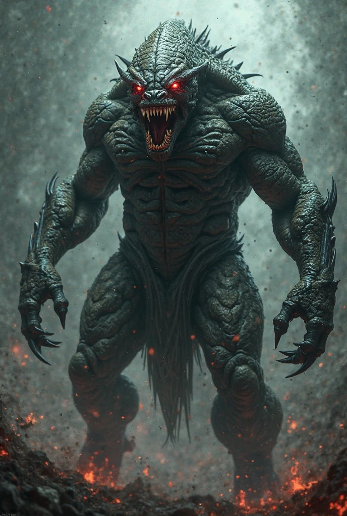 An angry monster running