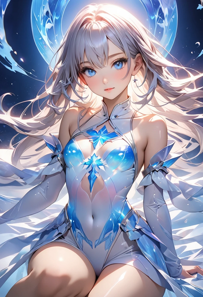 The best quality, high resolution, detailed 8k CG, masterpiece, amazing art, fine details, high details, complex details, long hair, girly feeling, Big watery eyes ,Delicate and delicate eyes, pure desire, lovely, young and beautiful, immortal,Flying ,,light and shadow, light,Gorgeous clothes,Cyberpunk, mecha girl, mechanical body,starry sky,A massive celestial body