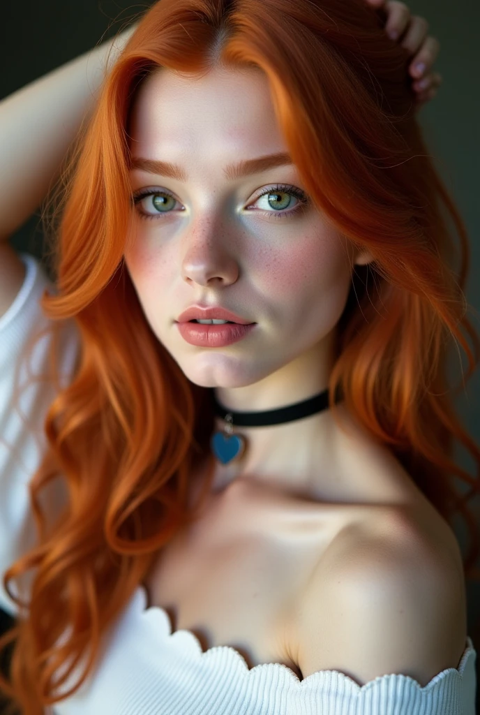 "Hyper-realistic close-up portrait of a young woman in her early 20s ...