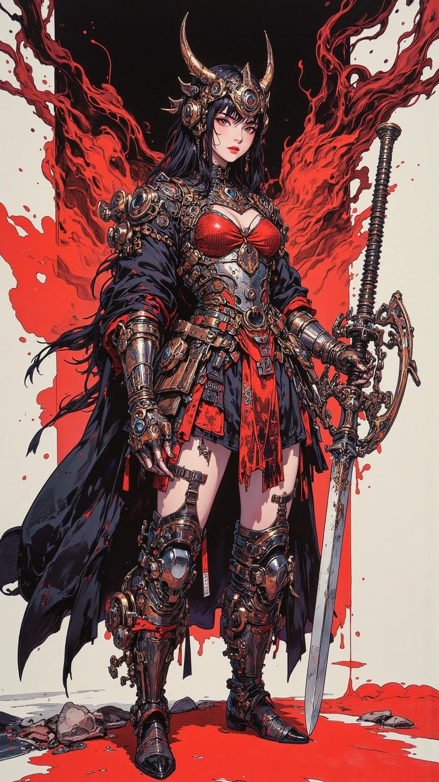 in style of Santiago Caruso,in style of American McGee
{1girl:1.3}
{X arms
:1.1},{oversized breasts:0.4}
wild arms