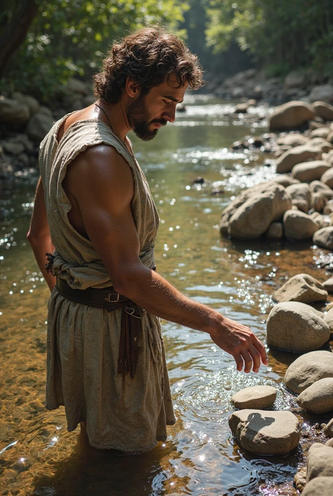 Cinematic image of ancient roman man tied in a water wheel as a punishment 