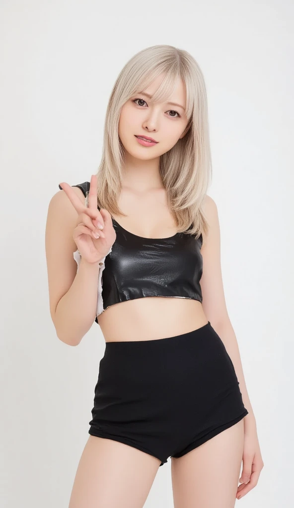 (cure girl with band: 1.3),(future rounded inter building  with black something1.4),(huge boobs:1.4) ,,(messy short glossy platinum blond hair:1.3),(bangs:1.2),(beautiful body line:1.3)
(smile :1.2),(beautiful body:1.5),(silver mini skirt  :1.4),(black  big short T-shirt:1.3),(big wide hip:1.3),