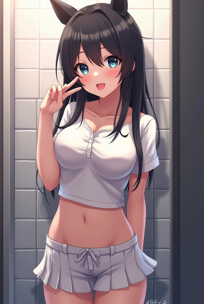 Sexy Girls, Sleepy look, panties, Crop tank top,  Messy Hair, Open door, doorway, Rubbing eyes