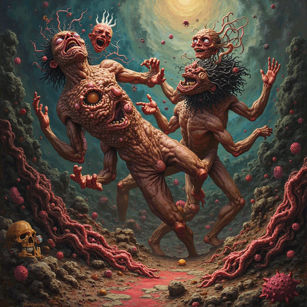 beautiful image, demonic-fantasy ,hyper surreal pleasure and suffering,,exaggerated features, lucid, atmospheric, hyperstylized abaritions, tongue slinking and wrapping around anothers head, entering her pussy hole from the back, (Salvador dali surrealism)female genitalia,, unnerving image, (mild abstracts of obscurity)phantoms, harrowing conceptual nightmare,expert fantasy surrealism, Unsettling, gynecologic moleststion,, Graphic, stunning hellscape, extreme, morbid, whimsical evil,,Brom style character concepts,, (inspired by the Plucker) dave mcKean detailing mesh With minimal Giger xenomorphic,, sleek surfaces,, hyper detailed,hyper horror-fantasy style, atmospheric,dark,, visceral,, unsettling, award winning, amaizing Artistry, perfect lighting with new school art style color pops,hd4 clarirty,  crispy resolution,  