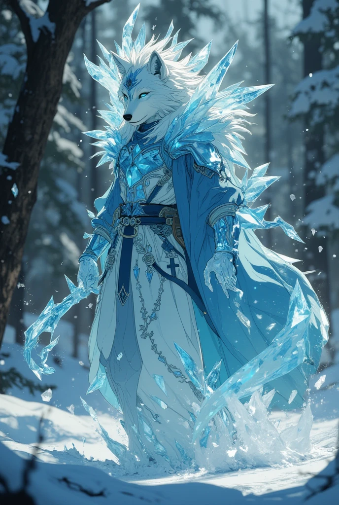 Elemental Ice Wolf Spirit, Body made of snow and ice, Ice Spirit ...