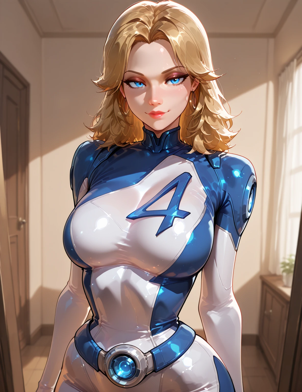 (Muscular:1.7), (thick thighs:1.5),
blonde female, supergirl, (big smile),
earrings, lipstick, eyeshadow,
hard nipples,
(full body suit, blue bodysuit:1.6), (small cape),
looking at viewer, three quarter view, (upper body view:1.8),
(floating, in midair, sky and clouds background:1.5), rim lighting, two tone lighting, dim lighting, bokeh, detailed skin, detailed eyes