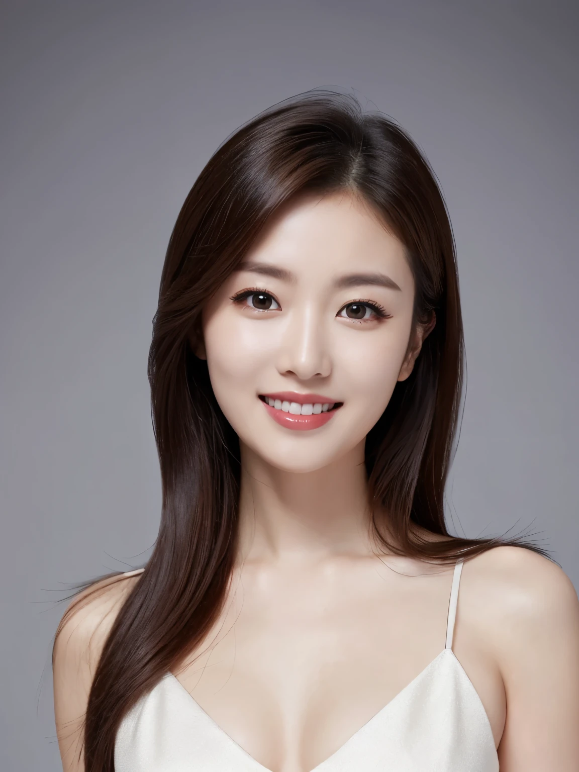 Miss Liu Yi Fei、 Casual Clothes、hiquality、A hyper-realistic、healthy、Smiling expression、Slender perfect figure、Chinese beauties、beautidful eyes、face perfect、Beautiful skin、Pink background