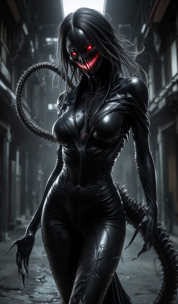 Axisymmetric composition:2, Sexy banshee,blood-red:2,White mucus:2,Sexual position:2, The art of HR Giger and Beksinski comes together in this detail, Grim,Sexy banshee full body close-up,Solo:2,female domination:1.5,Stick out her tongue:1.5,Bloodstained skeletons:1.5,Flowing saliva:1.5,Stabbing the eyeball:1.5,Bare brain:1.5,beauitful face,Sophisticated haute couture pink yoga pants,a large amount of mucus:1.5,Silk belt,Complex hairstyles,Huge chains:1.5, Psychedelic background,, surreal contrast, Eye-catching visuals, Artistic abstraction, Break the art of cutting, layered silhouette, complex patterns, exquisite craftsmanship, shadow play, Depth and size, creative expression, break art, Frozen sculpture, translucent forms, short-lived beauty, Crystal structure, exquisite craftsmanship, impressive, break green eye,body glow,Glowing lines,fluorescence,glow example,Example tracking,flash,,Dark horror scene. Sharp images, Use edge lights to render at 8K resolution, It shows a terrifying environment full of Lovecraft's tentacles,They twist and pulsate in neon lights. HDR lighting creates complex and detailed shadows on a distorted background, Mutant humanoid. Distorts the environmental structure due to glitch and distortion effects, Surreal and dreamlike elements,Such as a close-up of floating inverted structures and decaying flesh,Create a feeling of disturbing and disorientation. Religious and mystical symbols are scattered against an intricate backdrop,Add a touch of supernatural horror to this already insanely terrifying masterpiece。
