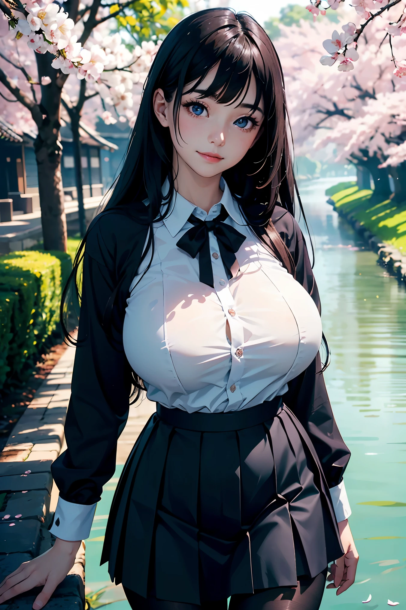very cute and beautiful girl,(highly detailed beautiful face),(smile),blush, cowboy shot, BREAK standing, (skirt lift:1.3), show off panties, panties pull, (white panties), hair ribbon, black hair, black dress, (school uniform), (shuuchiin academy school uniform), long sleeves, armband, ribbon, (red ribbon, neckband), BREAK flower garden, narrow stone pathway, shrubbery, distant trees, (best quality,masterpiece:1.0), absurdres, highres, ultra-detailed, extremely detailed,32k,8k resolution, intricate details, cinematic scene, detailed background, solo, dynamic angle,(open shirt:1.8),(show off nipples:1.6), (exposing bare breasts:1.3), (exposed chest:1.3), (no bra:1.3),(very flat chest1.6),(very short miniskirt1.6),belly button, (white string panties1.6),