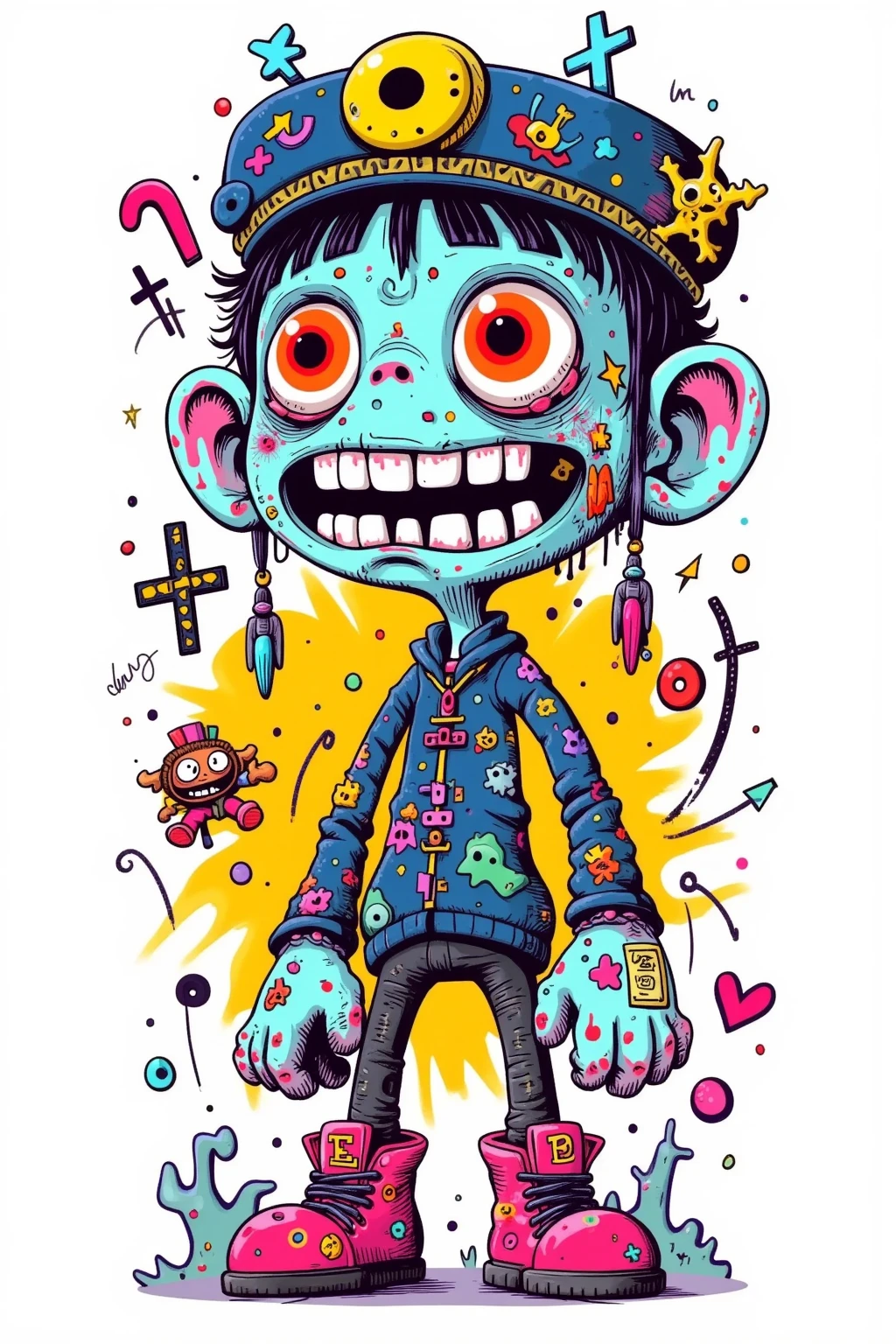 2D, monster, creepy,, (style of Skottie Young:1.3)
(masterpiece,best quality:1.5),
Grunge clothing, Meadow,autumn, \Mayuri (Steins;Gate)\