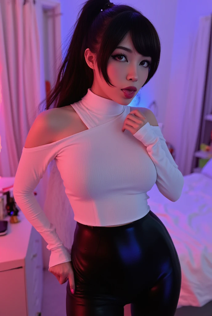 1girl panties:2,cameltoe:1.2,petite:2,slim:2 animal_ears,ass, bare_shoulders, blush, breasts, cleavage