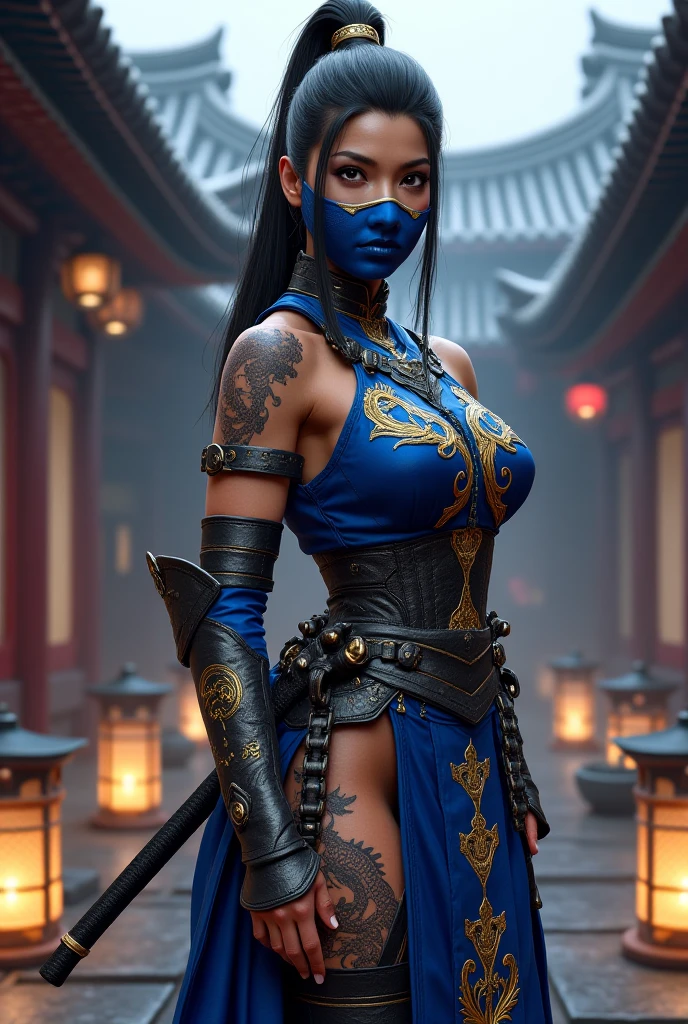 (best quality,4k,8k,highres,masterpiece:1.2),ultra-detailed,(realistic,photorealistic,photo-realistic:1.37),HDR,UHD,studio lighting,ultra-fine painting,sharp focus,physically-based rendering,extreme detail description,professional,vivid colors,bokeh, portraits An extremely busty Malaysian woman (age 35), coke bottle figure, wearing a hijab that covers her hair completely, is standing in a dynamic pose with her tiny loose fighting clothes flowing in the wind. Her clothes are colorful and vibrant, reflecting her explosive fury. The woman is channeling her Ki energy into a 'DragonBall', a powerful energy sphere hovering in her hands. The woman's eyes are intense and focused, with intricate details that capture attention. Her beautiful detailed lips are slightly parted as she concentrates on her ki. In the background, there are dramatic views, with dark storm clouds swirling in the sky. The setting is a martial arts arena with the remnants of a destroyed dojo. The debris from the wreckage is scattered around, adding an element of chaos. The atmosphere is electrified with energy, creating a sense of impending action. The artwork is created using a mixture of painting techniques, combining traditional oil painting and digital rendering. The style is hyper-realistic, with every detail meticulously captured. The colors are vivid and vibrant, enhancing the overall impact of the scene. The lighting is dramatic, with a spotlight shining on the woman, accentuating her powerful presence. Overall, the artwork portrays a fierce and determined woman harnessing her inner power, ready for an epic battle. The combination of the woman's strength, her colorful attire, and the dynamic energy of the DragonBall create an engaging and captivating scene. It is a stunning portrait that showcases the beauty and strength of the Malaysian culture.